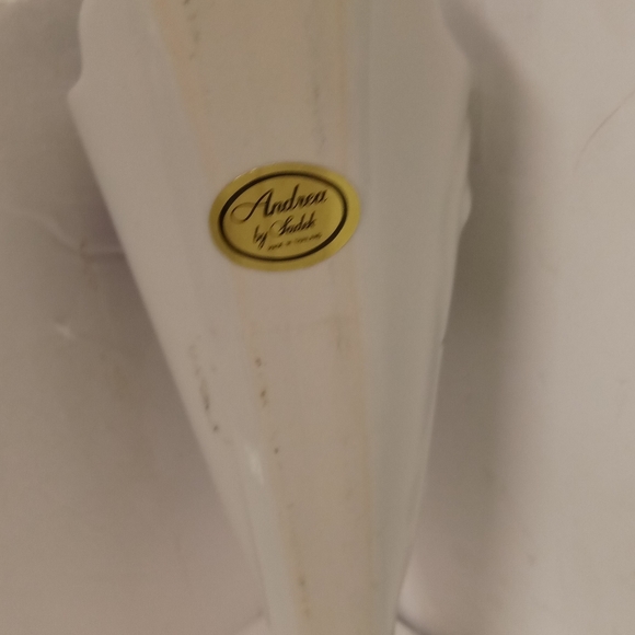 Andrea by Sadek Vintage Cone Bud Vase Sconce Floral  Pansies Porcelain Ceramic - Picture 2 of 5